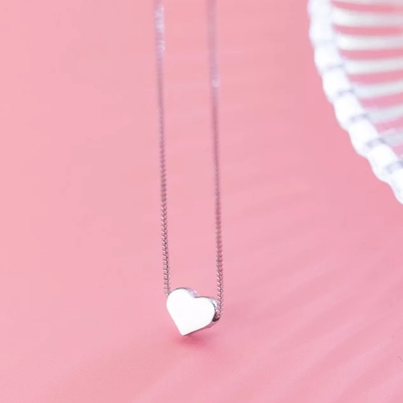 NEW “18”HEART PENDANT 925 STERLING SILVER NECKLACE, NICE NECKLACE, CUTE NECKLACE - Picture 2 of 4